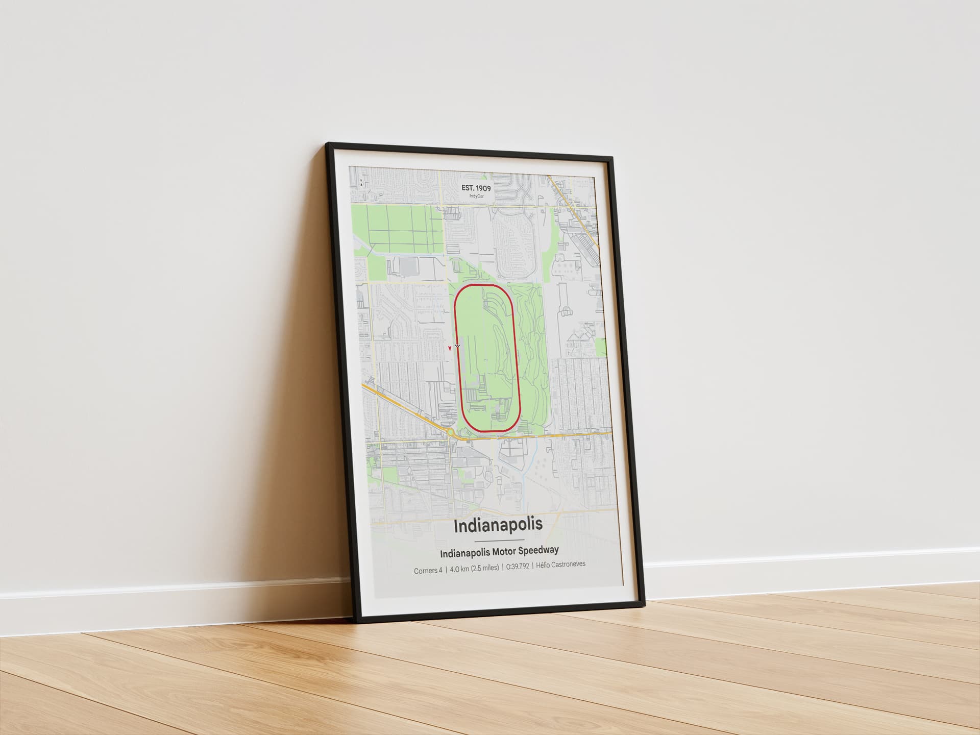 Indianapolis Motor Speedway map poster mockup