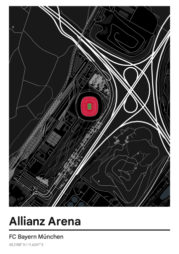 Bundesliga 2025/26 — 3D Dark map poster preview