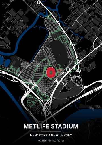 FIFA World Cup 2026 — 3D Dark map poster preview