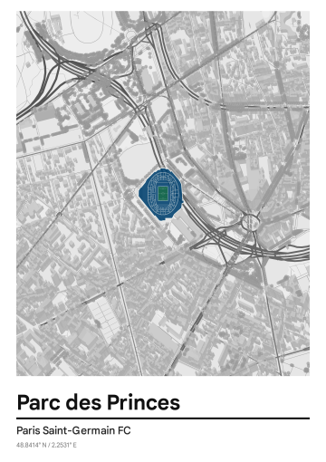 Ligue 1 2025/26 — 3D Pantone map poster preview