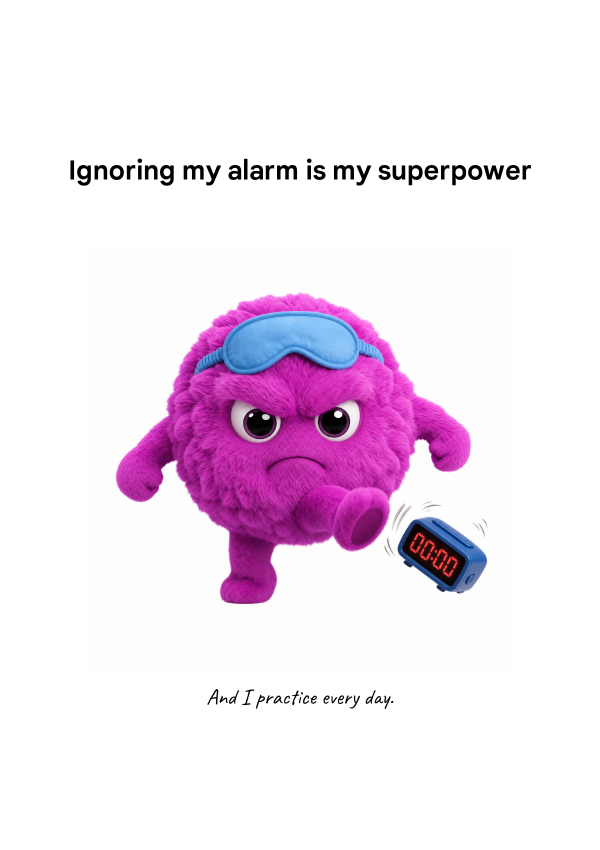 IGNORING MY ALARM IS MY SUPERPOWER