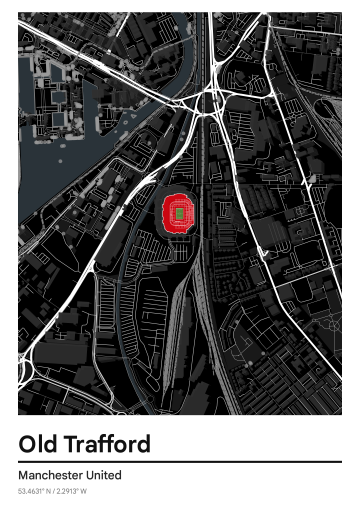 Premier League 2025/26 — 3D Dark map poster preview
