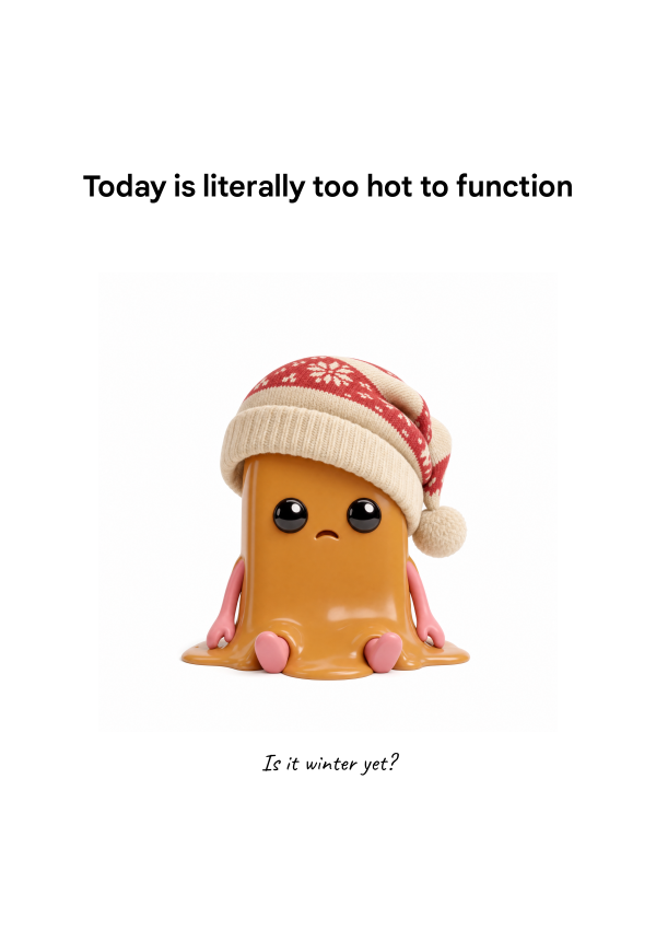 TODAY IS LITERALLY TOO HOT TO FUNCTION