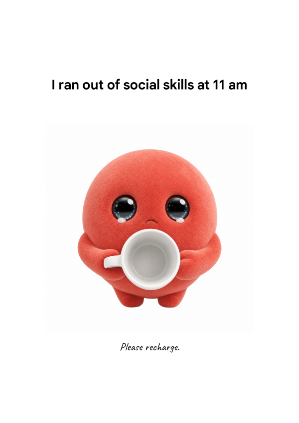 I RAN OUT OF SOCIAL SKILLS AT 11 AM