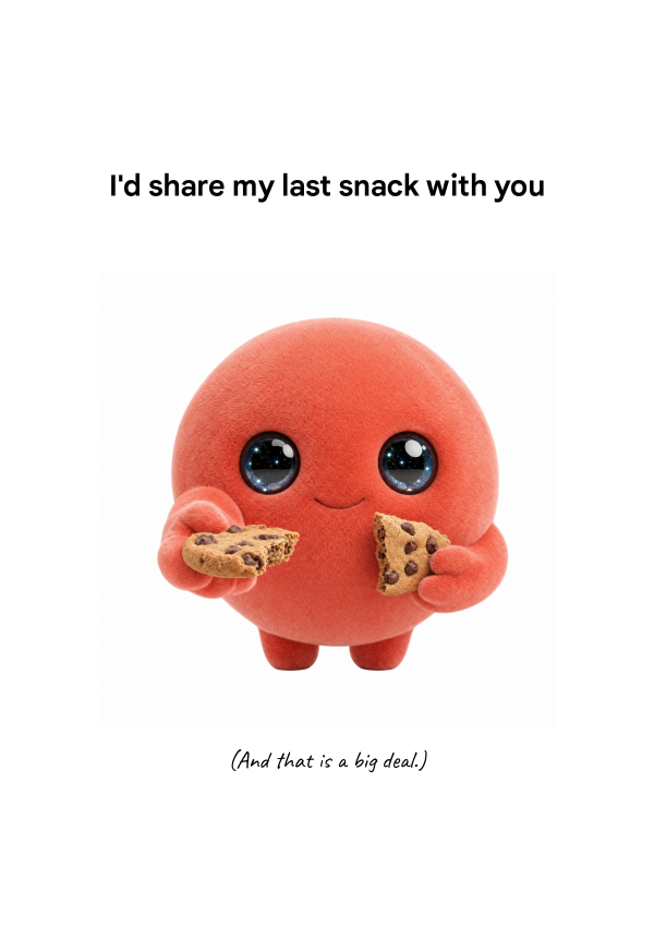 I'D SHARE MY LAST SNACK WITH YOU
