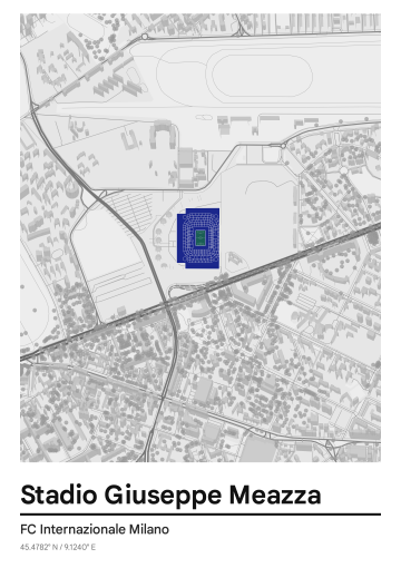 Serie A 2025/26 — 3D Pantone map poster preview